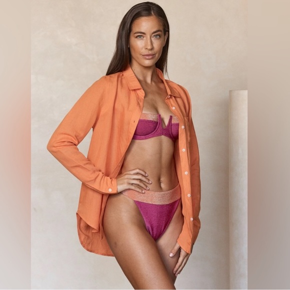 Monday Swimwear MONACO LINEN SHIRT IN SUNKISSED - Picture 4 of 8
